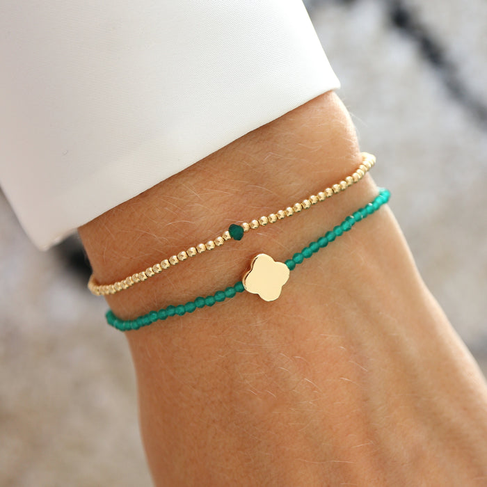 Minimalistický náramek se zeleným onyxem