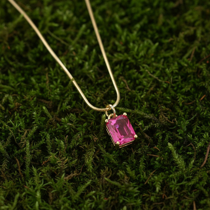 LUMIÉRE | Náhrdelník se zirkonem Magenta