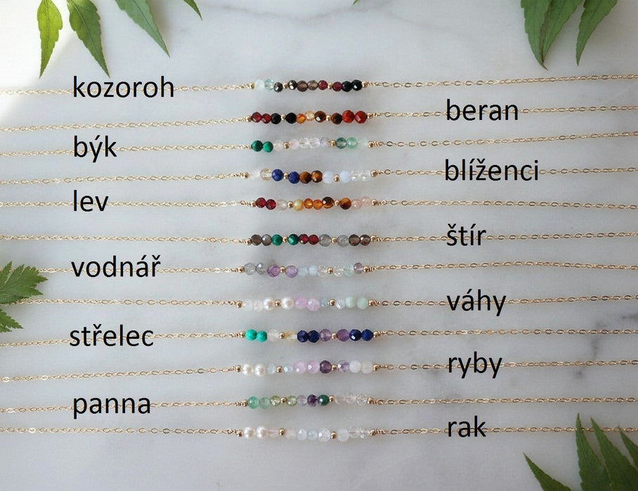 Náhrdelník s kamínky podle znamení zvěrokruhu